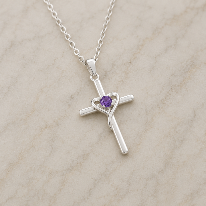 Rosalind Center Cross Necklace | White Gold