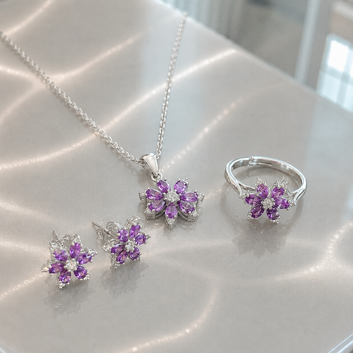 Marlowe Bloom Jewelry Set | White Gold