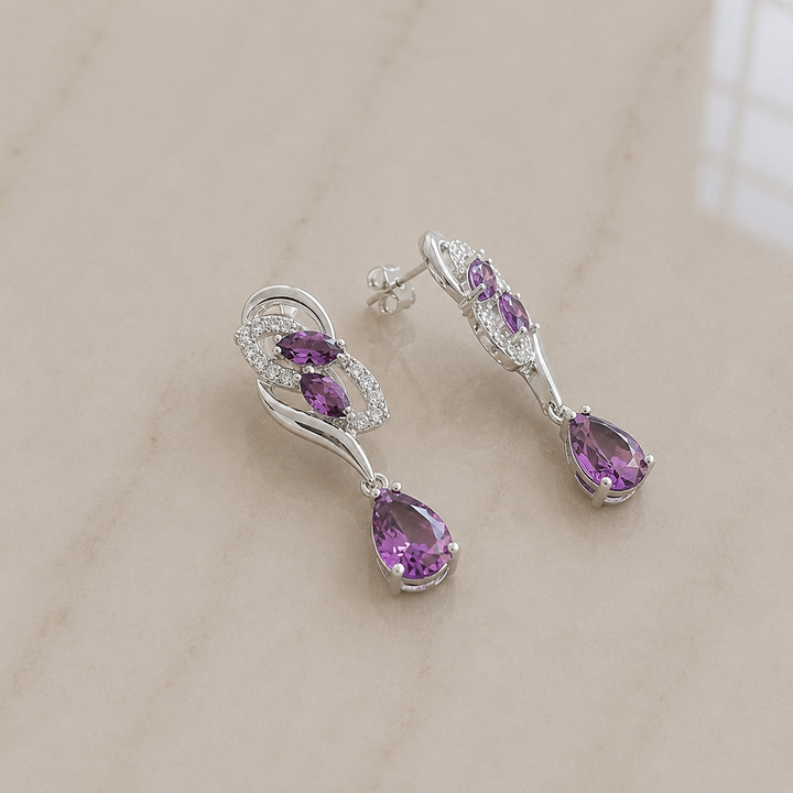 Pearl Glimmer Drop Earrings | White Gold