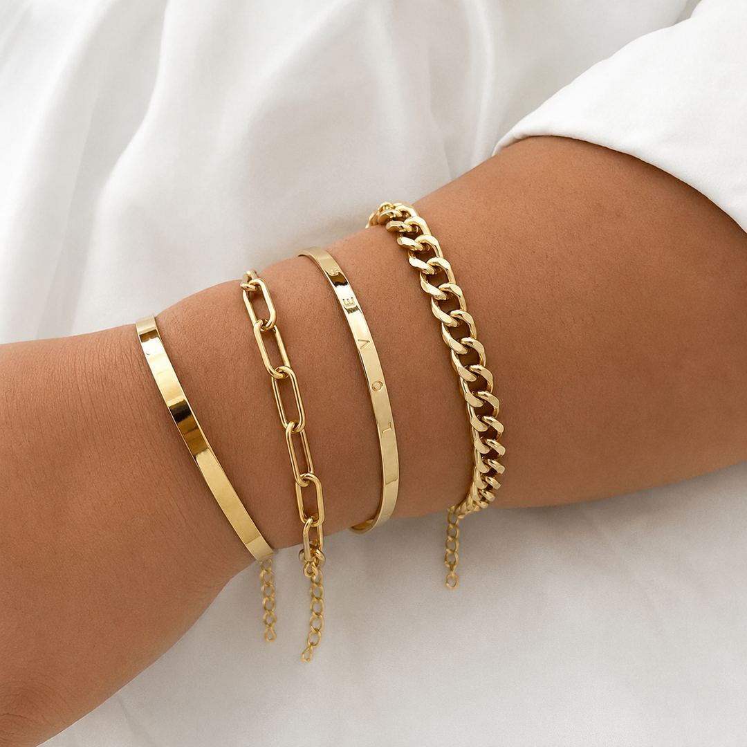 Maeve Mercer Bracelet Set | Gold