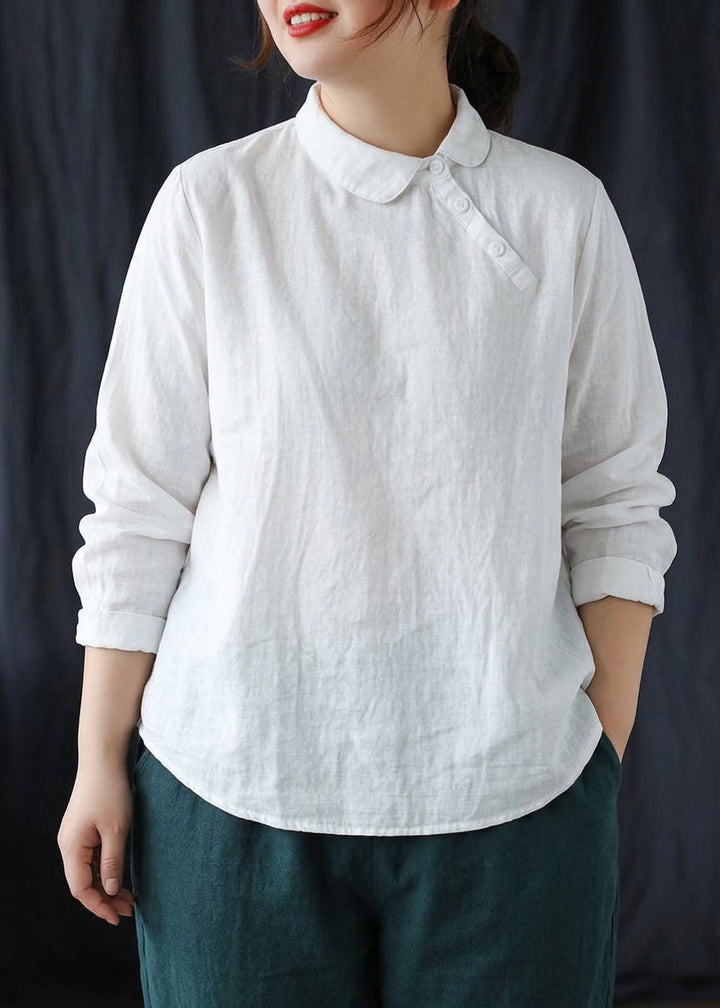Briony - Chic White Clothes Lapel Button Down Spring Blouses