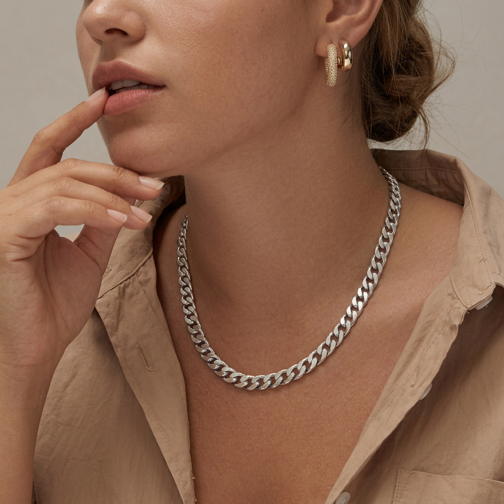 Genevieve Cuban Link Necklace | Gold