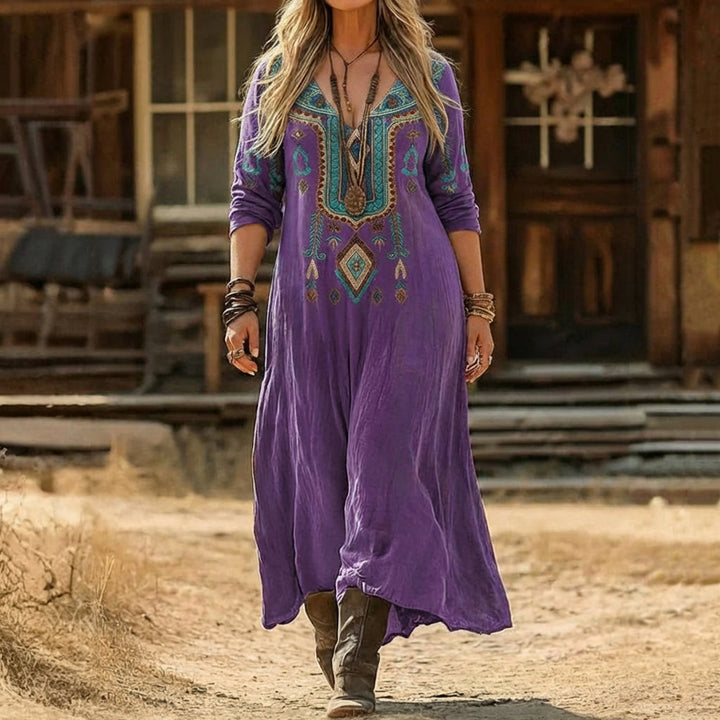 Eleni | Vintage-Inspired Long Sleeve Casual Dress
