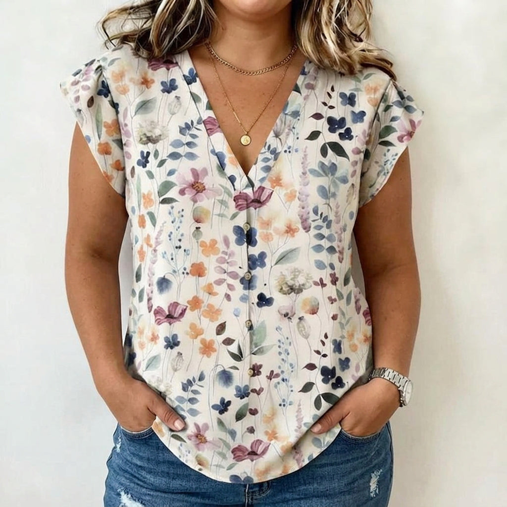 Lavinia | Vintage Floral Print Blouse