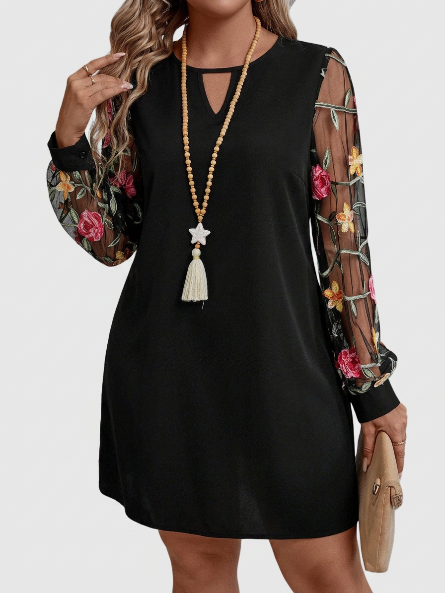 Tamsin – Elegant V-Neck Floral Mini Dress