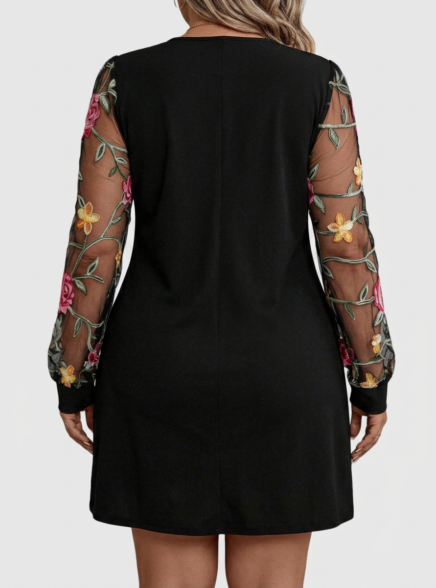 Tamsin – Elegant V-Neck Floral Mini Dress