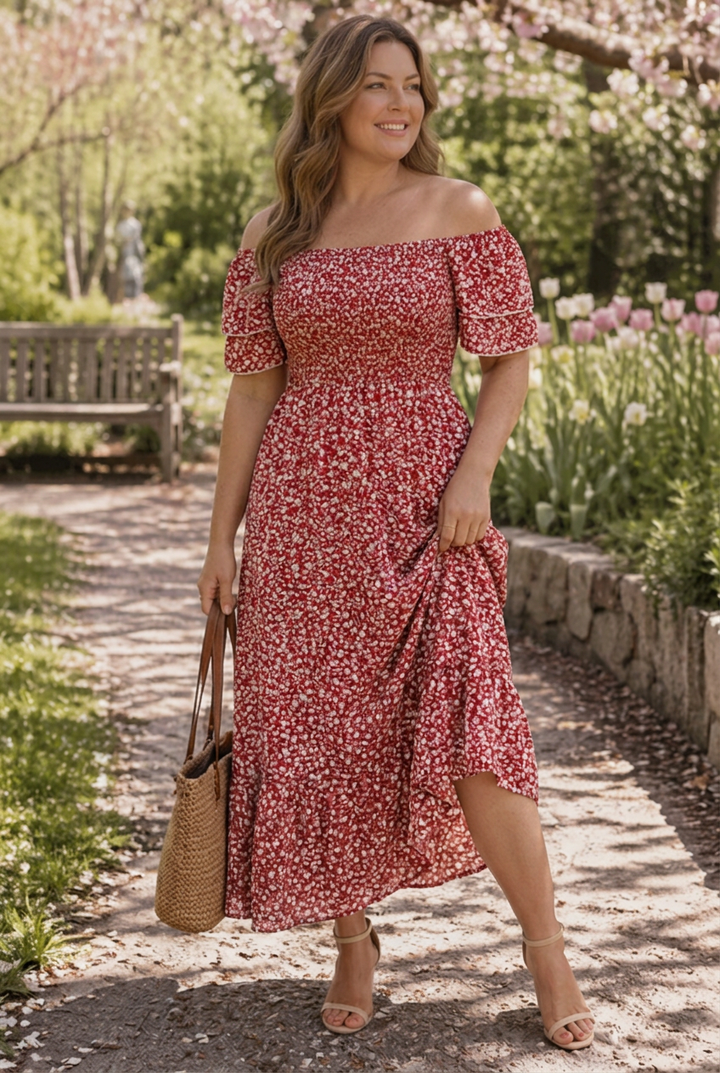 Elara | Off-Shoulder Floral Dress