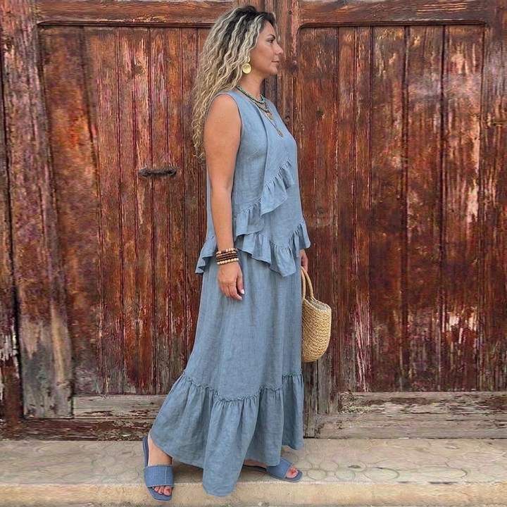 Elara Ruffle-Trim Maxi Skirt Set