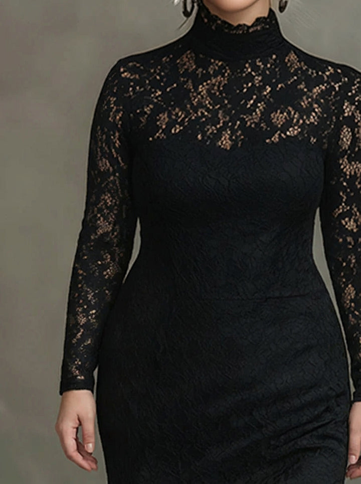Alma | Elegant Lace Fishtail Maxi Dress