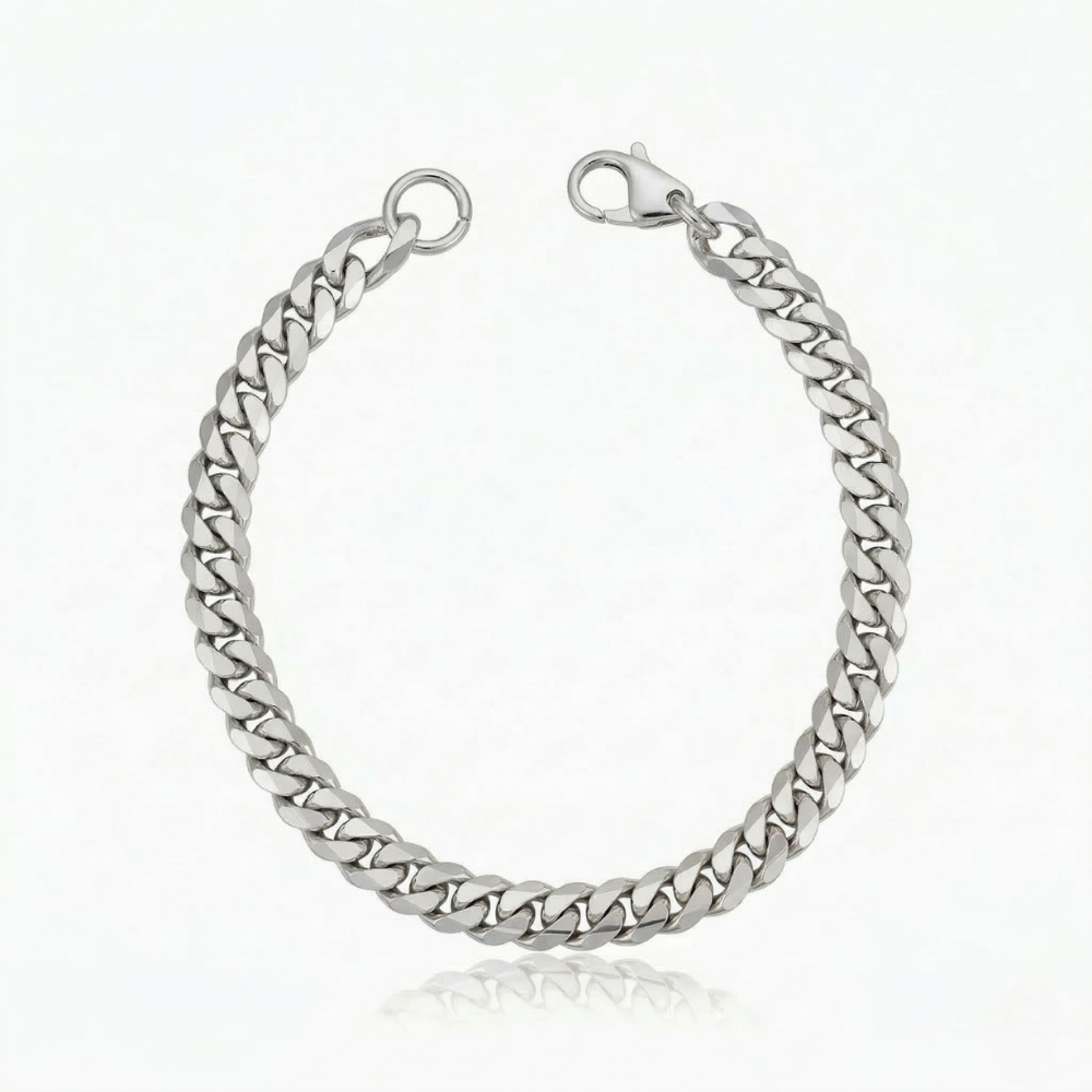 Juniper Cuban Bracelet | White Gold