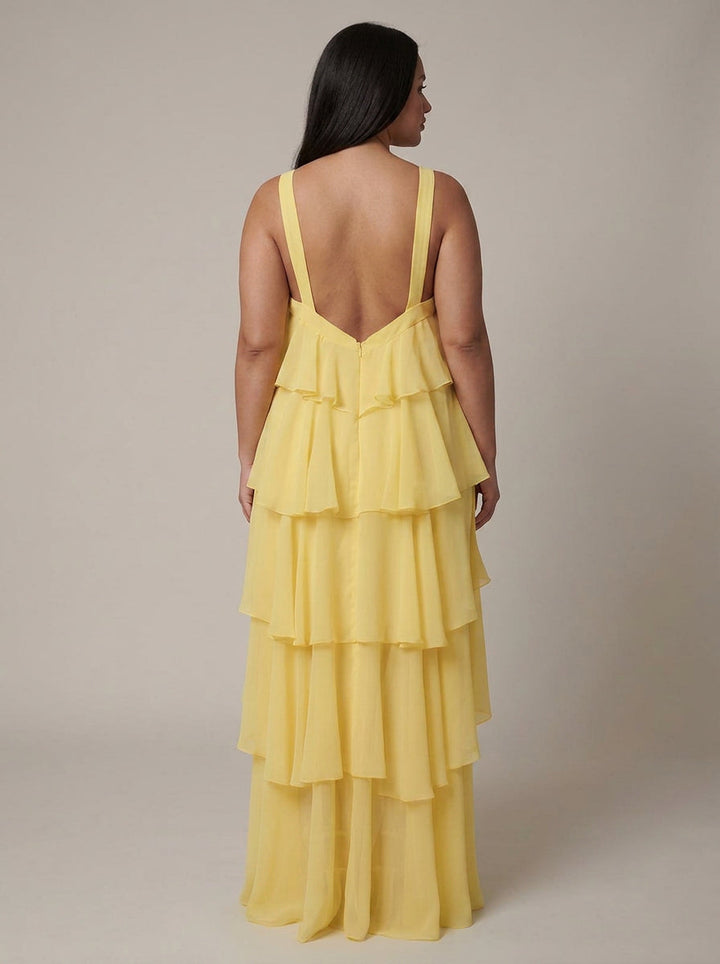 Flower Ruffle Maxi Dress