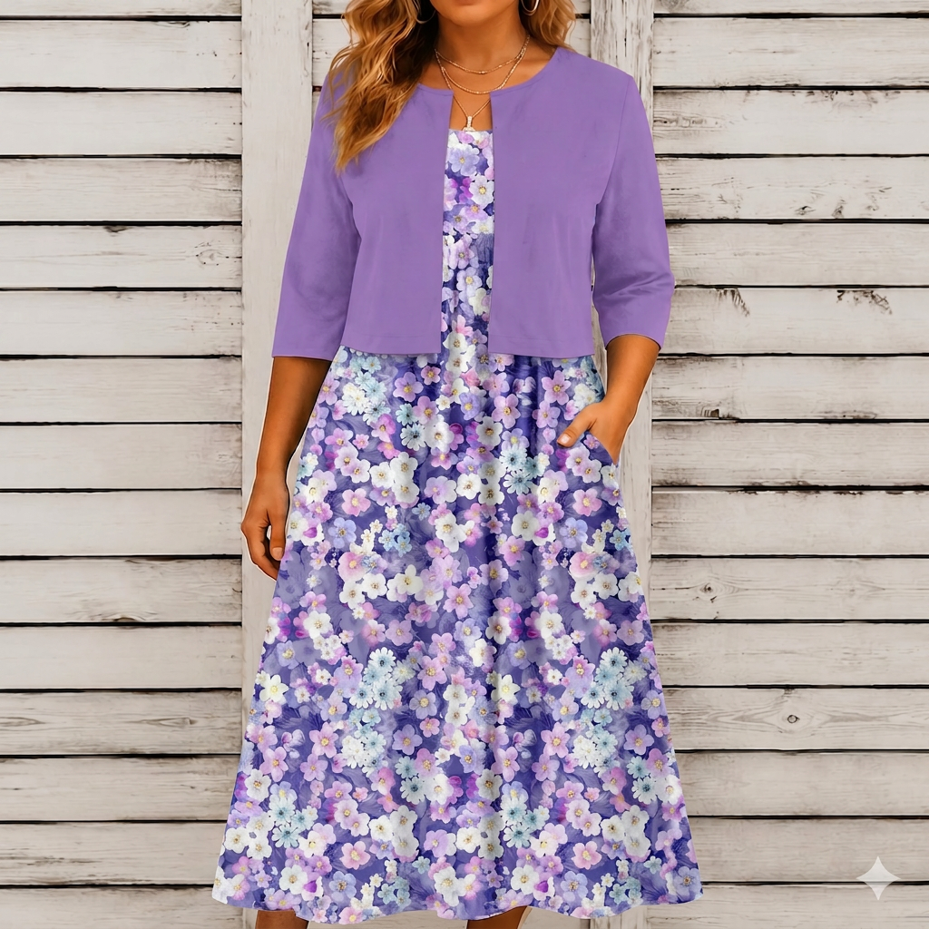 Sasha - Floral Dress Two-Piece Set