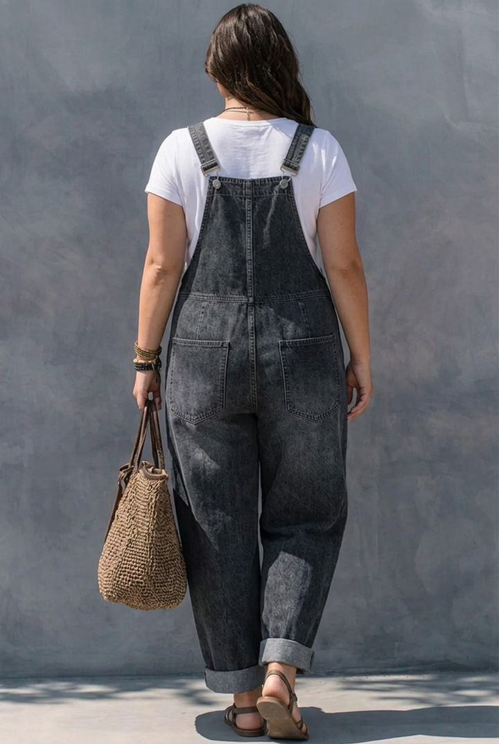 Hattie | Elastic Waist Denim Jumpsuit
