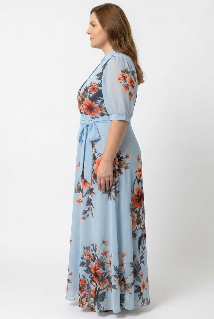 Hedda | Floral Wrap V Neck Maxi Dress