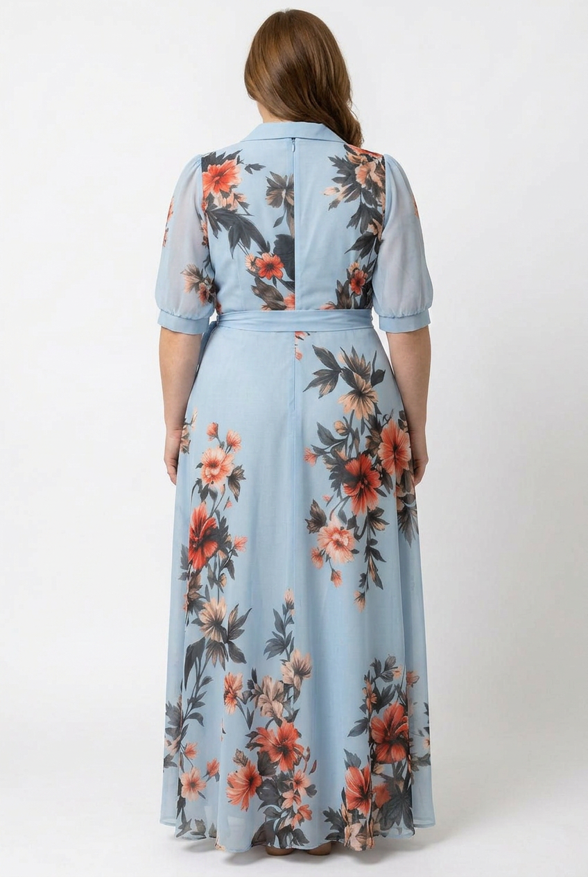 Hedda | Floral Wrap V Neck Maxi Dress