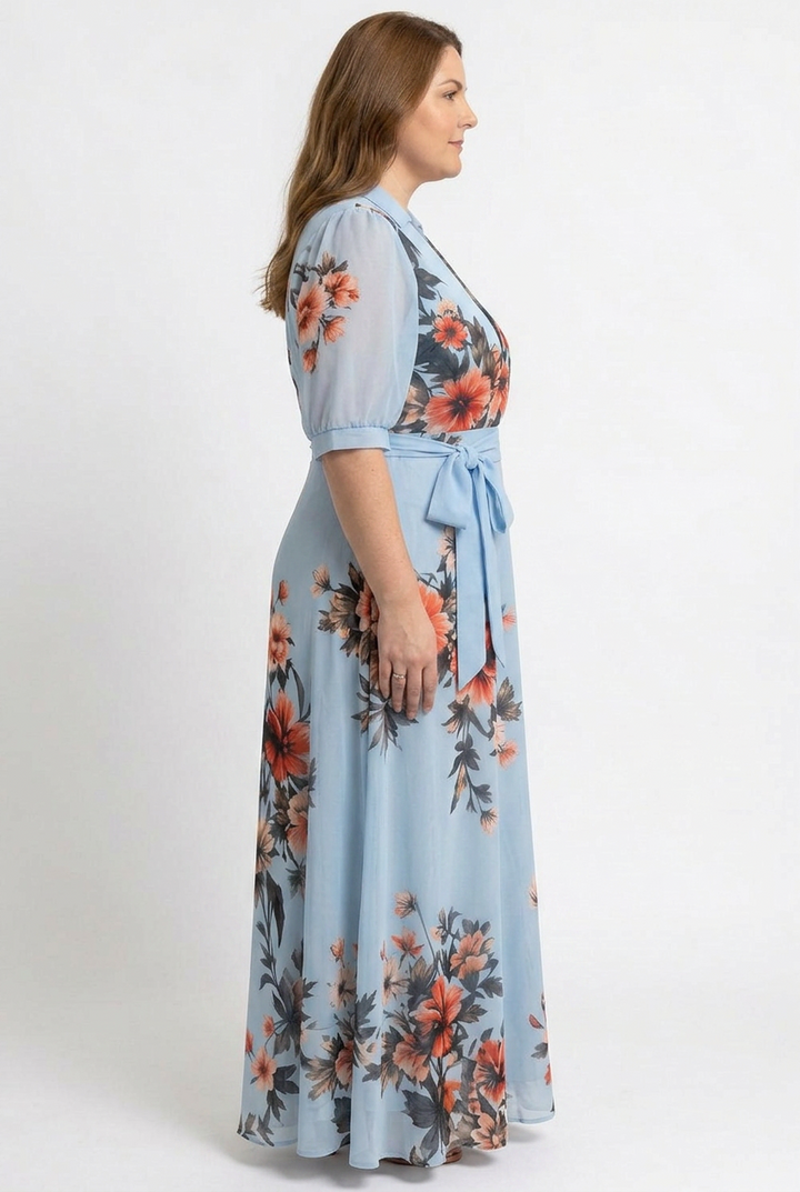 Hedda | Floral Wrap V Neck Maxi Dress