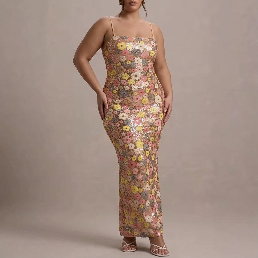 Lara - Elegant Strapless Sequin Maxi Dress