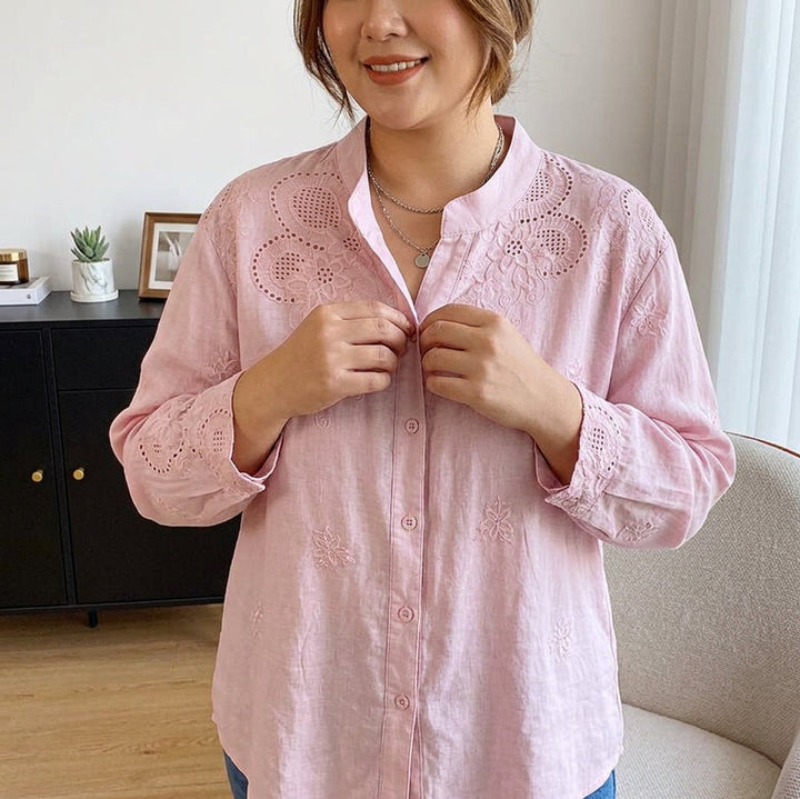 Yasmin - Pure Cotton Schiffly Embroidered Shirt
