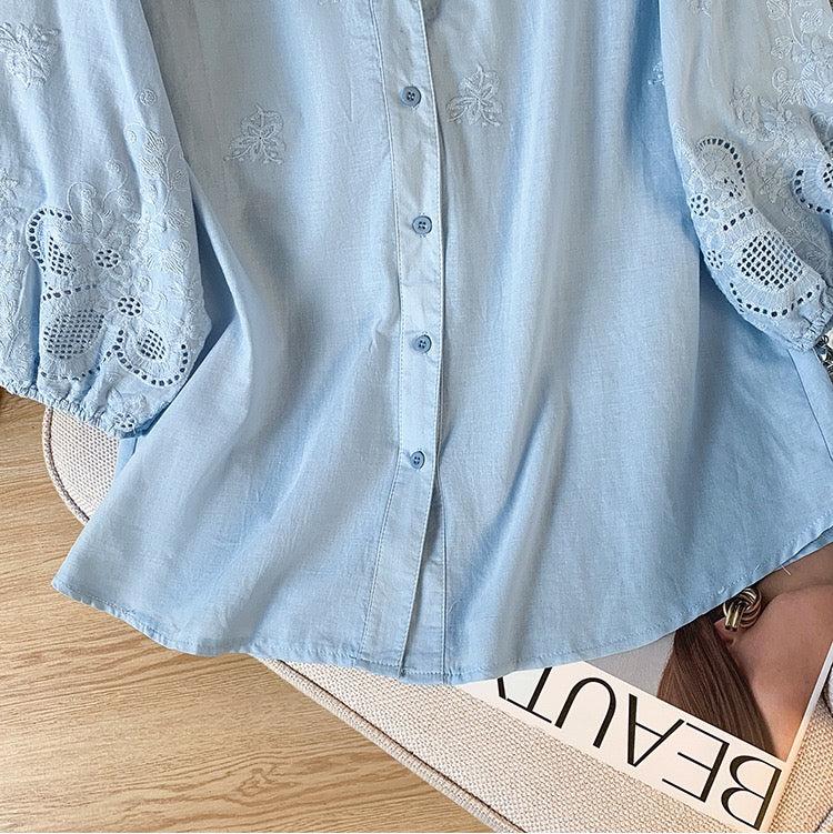 Yasmin - Pure Cotton Schiffly Embroidered Shirt