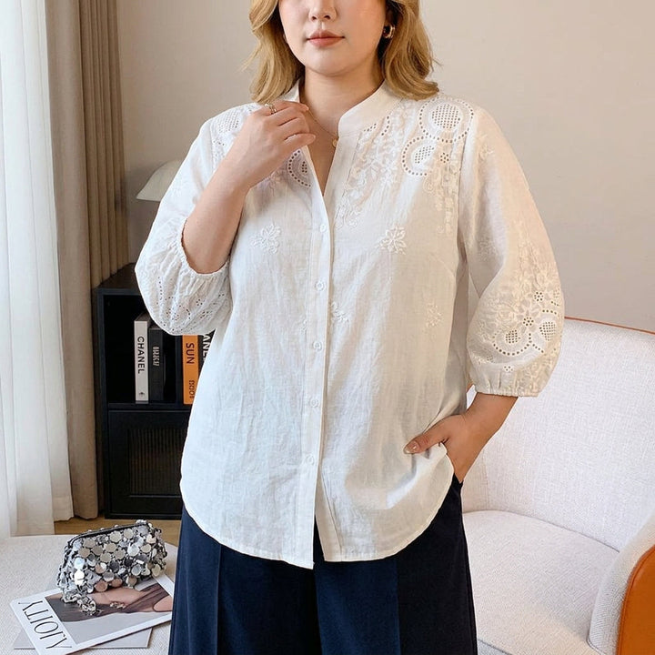 Yasmin - Pure Cotton Schiffly Embroidered Shirt
