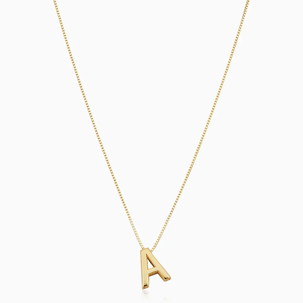 Alba letter initial necklace | Gold