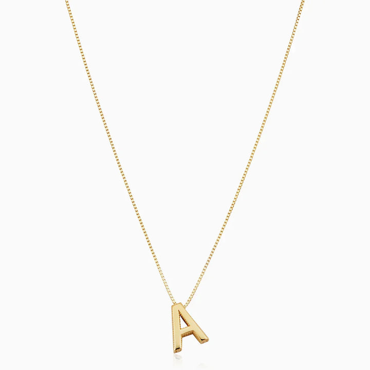 Alba letter initial necklace | Gold