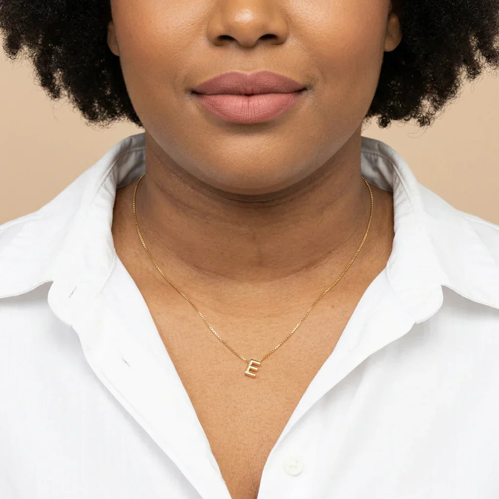Alba letter initial necklace | Gold