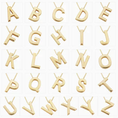 Maia letter initial necklace | White Gold