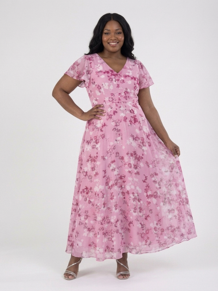 Leontine | Floral Chiffon Maxi Dress