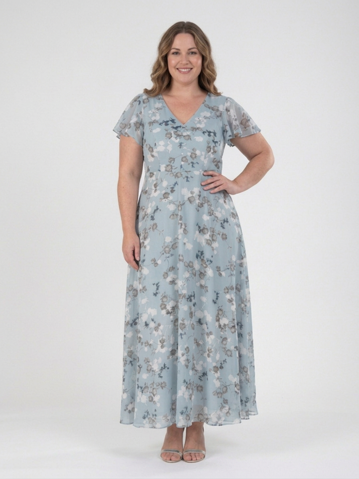 Leontine | Floral Chiffon Maxi Dress