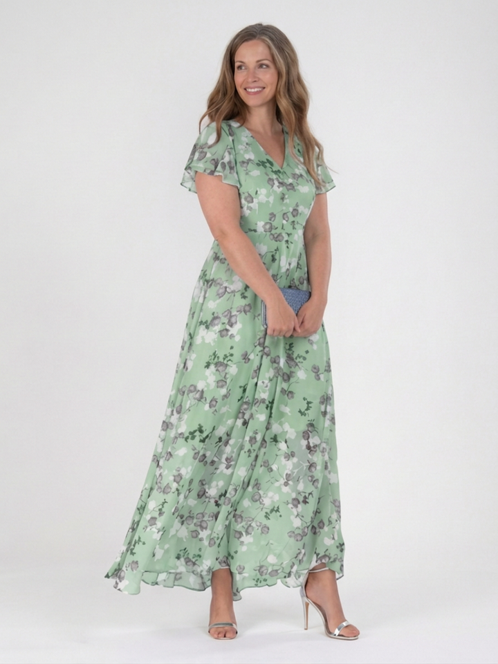 Leontine | Floral Chiffon Maxi Dress