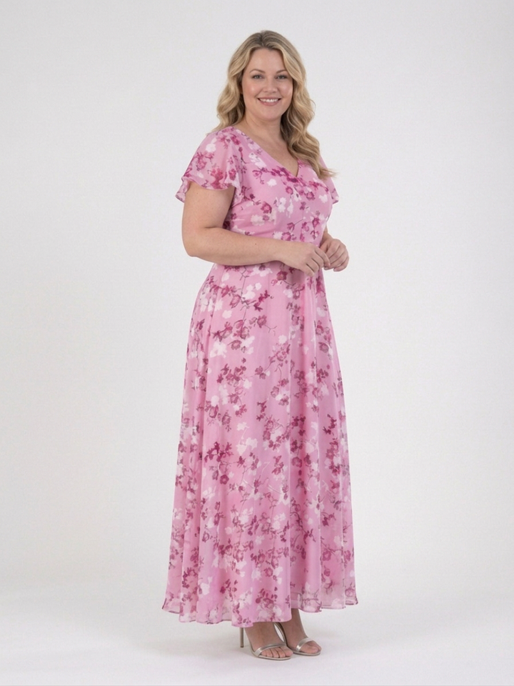 Leontine | Floral Chiffon Maxi Dress