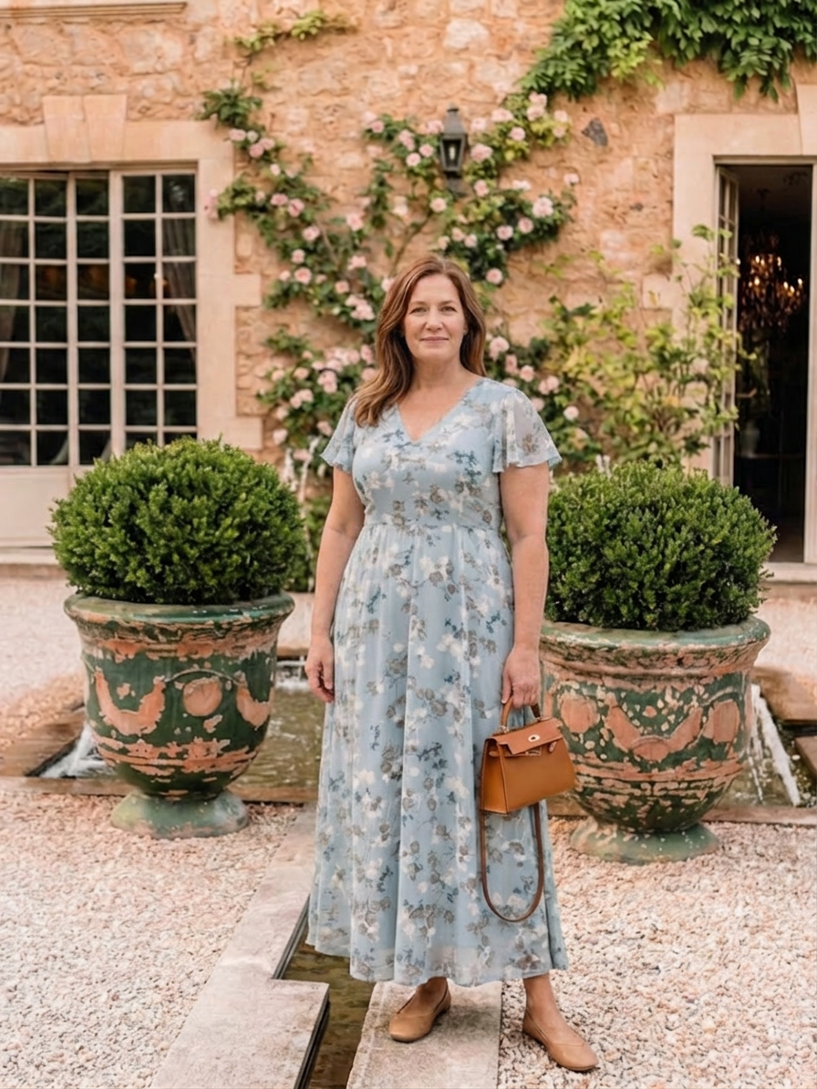 Leontine | Floral Chiffon Maxi Dress