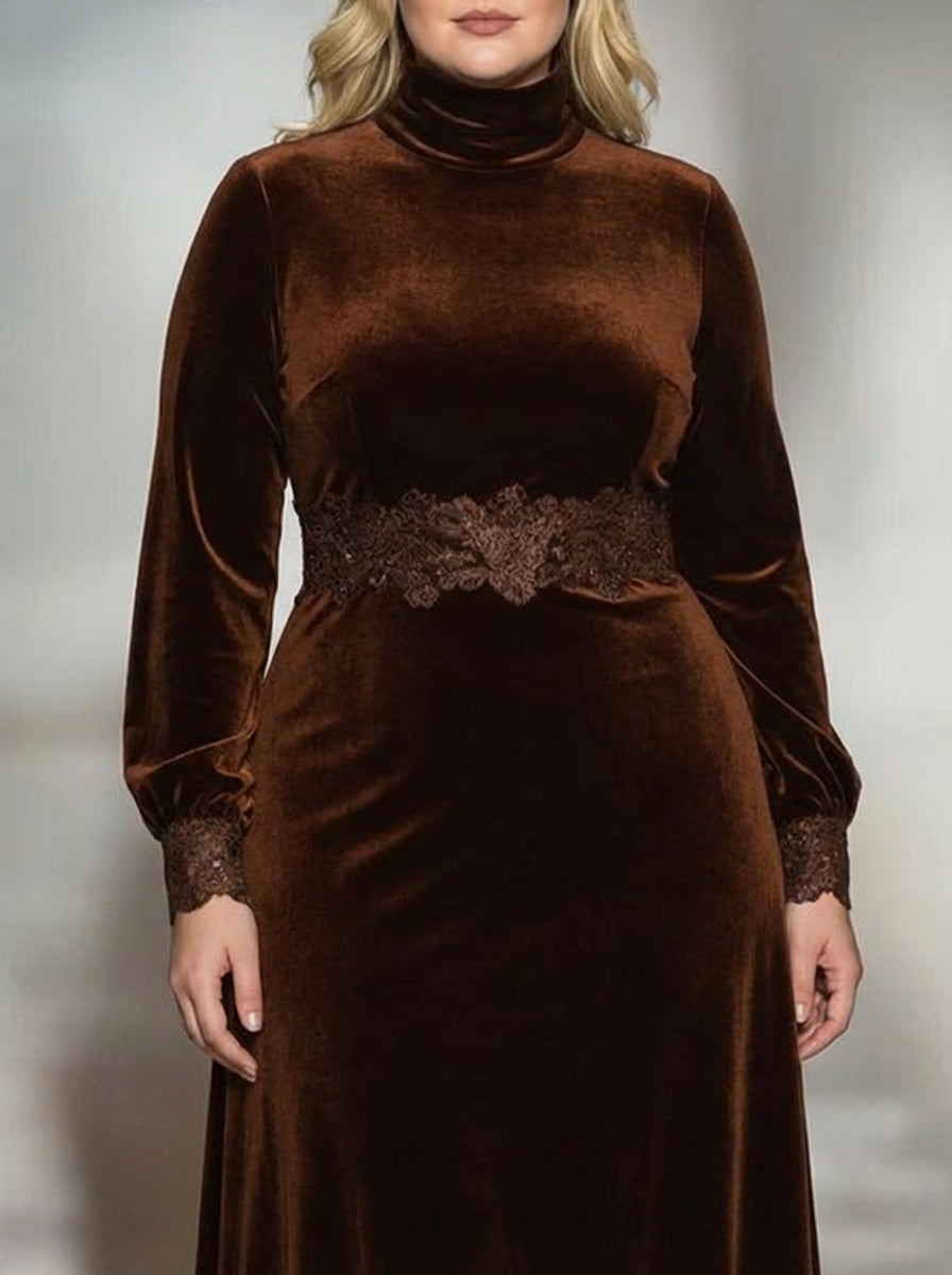 MABLE | HIGH COLLAR LACE MAXI DRESS