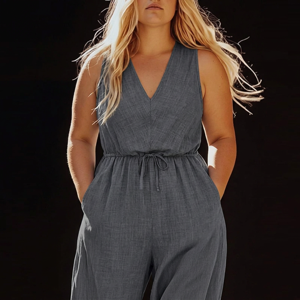 Lark – Casual Sleeveless Drawstring Pocket Jumpsuit
