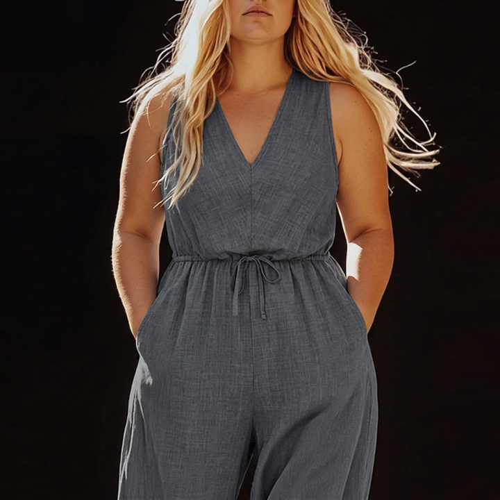 Lark – Casual Sleeveless Drawstring Pocket Jumpsuit