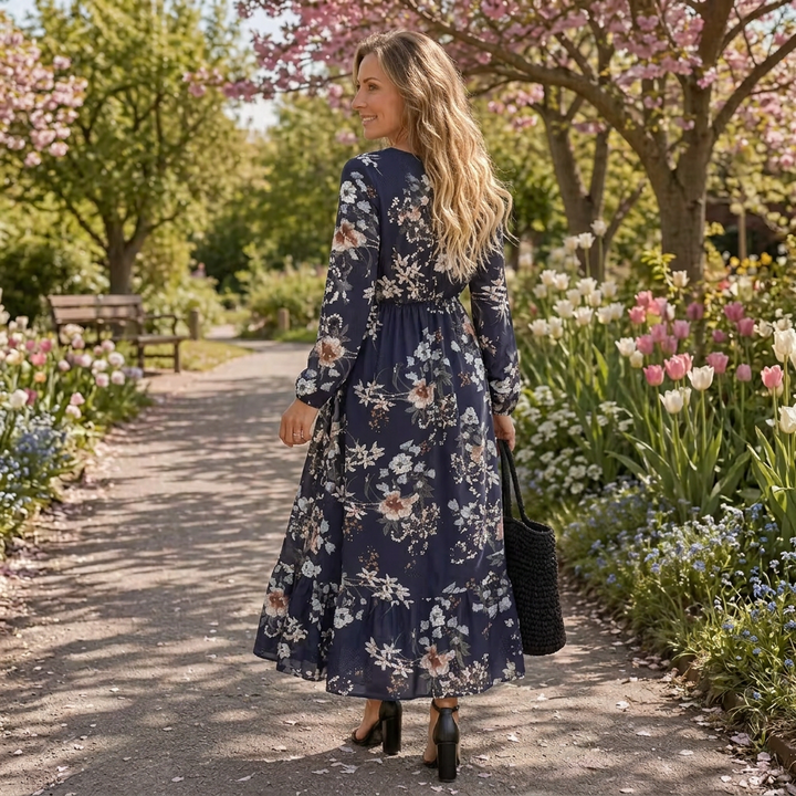 Lior | Long Sleeve Floral Tiered Maxi Dress
