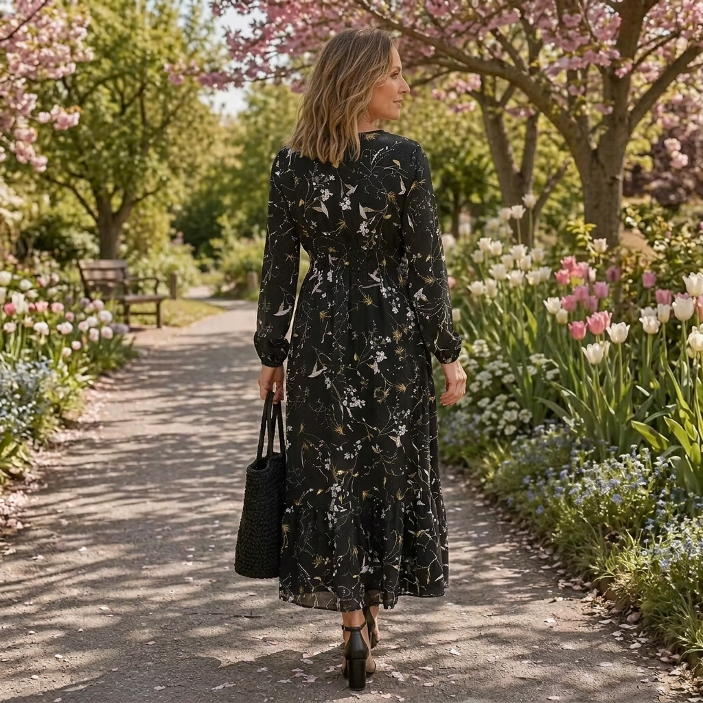 Lior | Long Sleeve Floral Tiered Maxi Dress