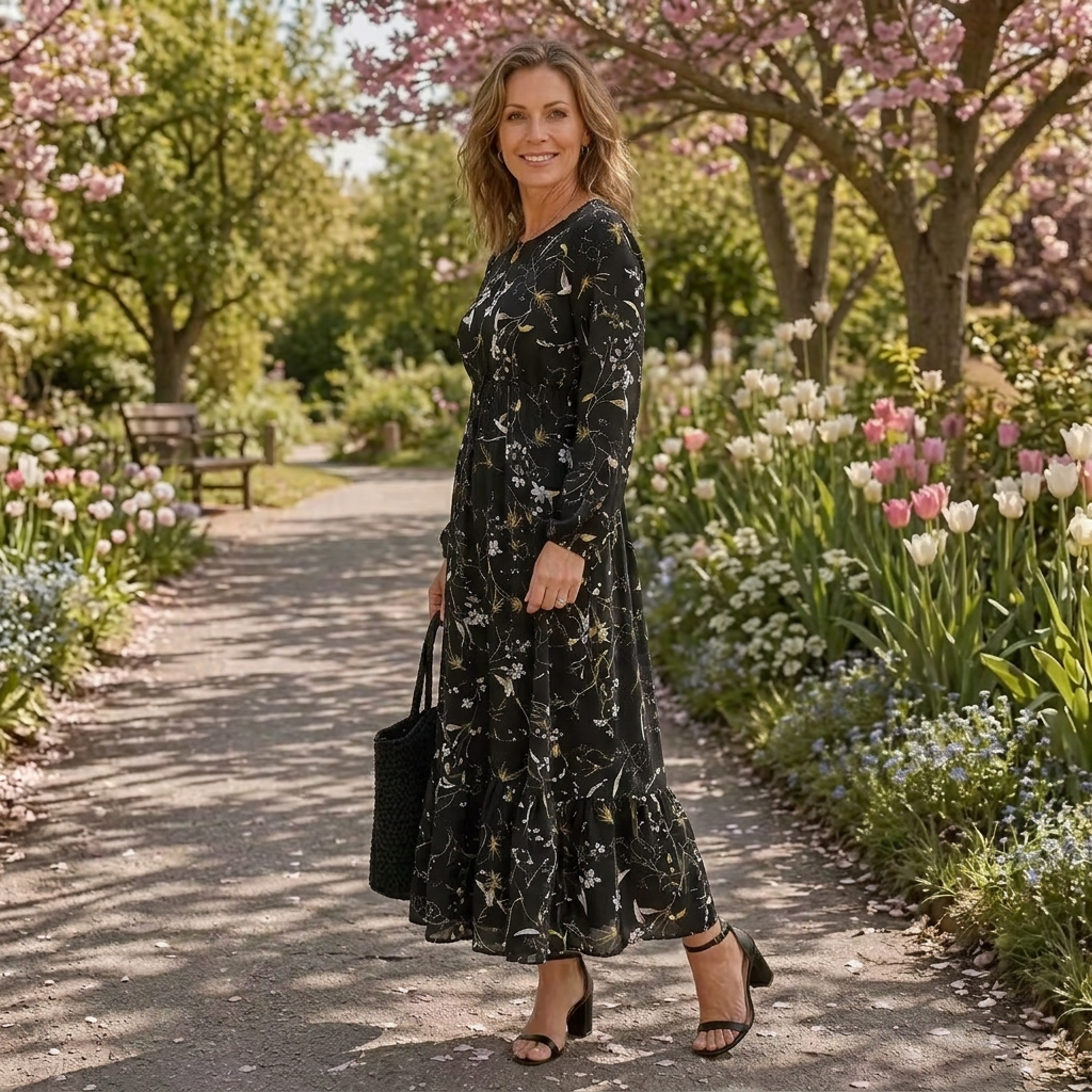 Lior | Long Sleeve Floral Tiered Maxi Dress