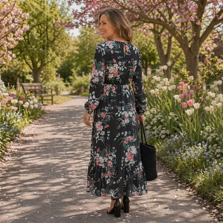 Lior | Long Sleeve Floral Tiered Maxi Dress