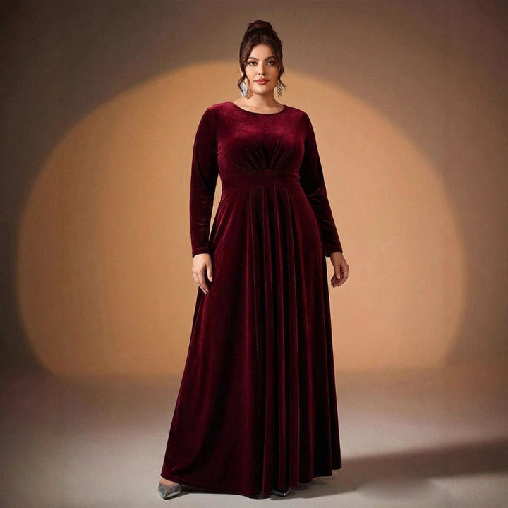 Maia | Long-Sleeve Velvet Maxi Dress