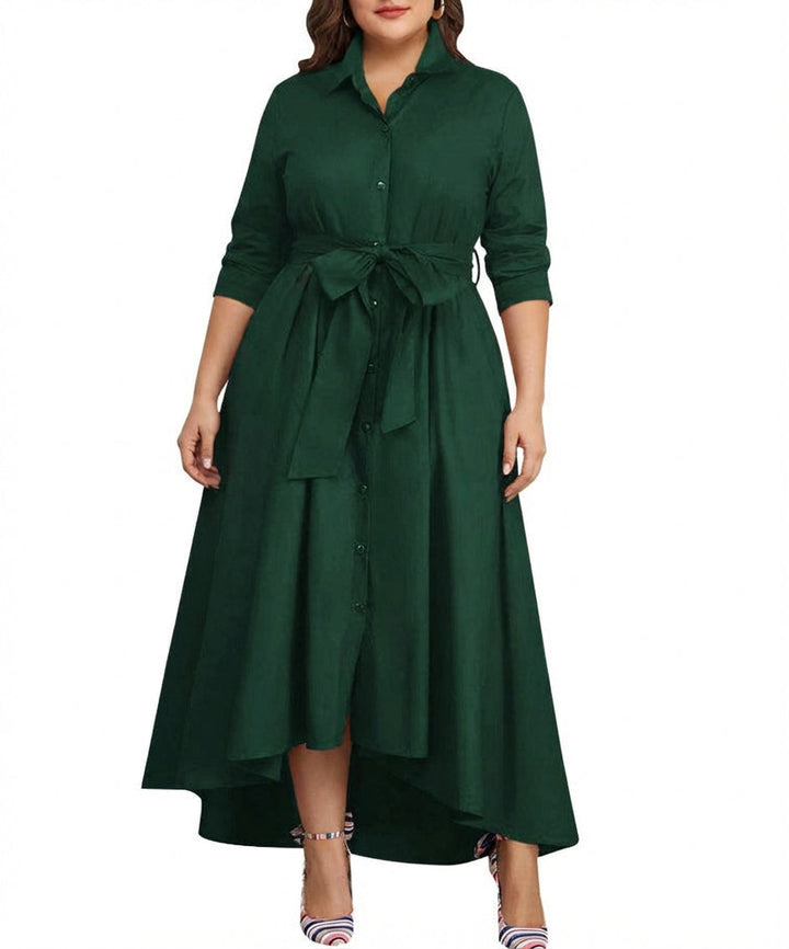 Clemence | Holiday Perfect Button-Front Maxi Dress
