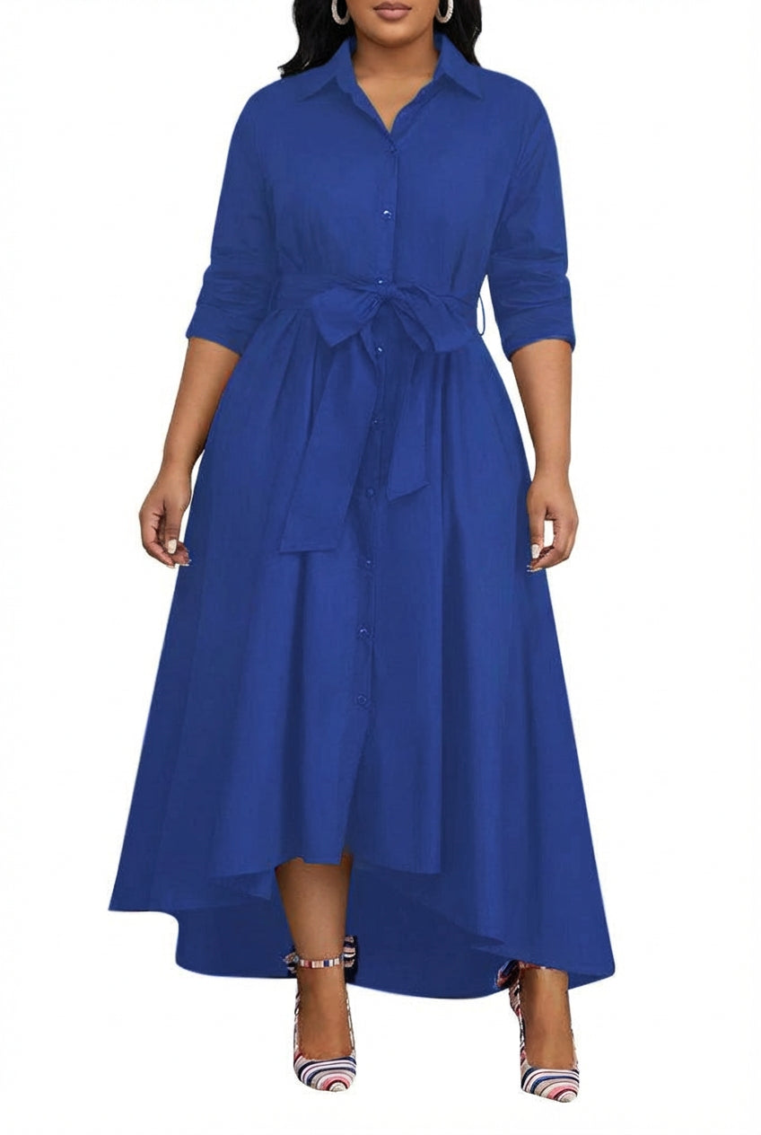 Clemence | Holiday Perfect Button-Front Maxi Dress
