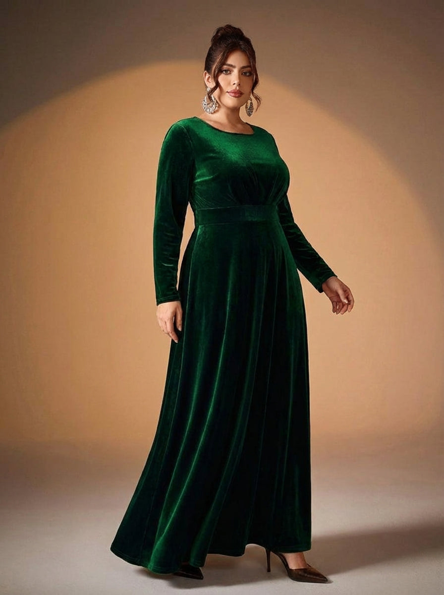 Maia | Long-Sleeve Velvet Maxi Dress