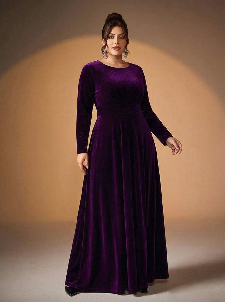 Maia | Long-Sleeve Velvet Maxi Dress