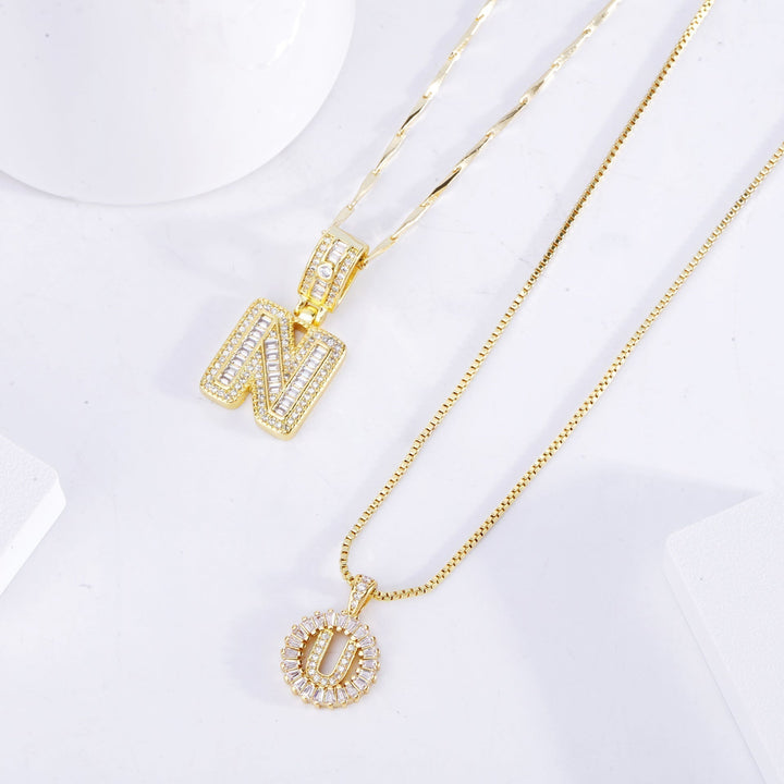 Amaya letter initial necklace set | Gold