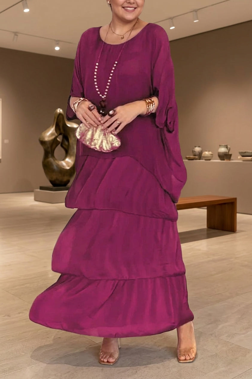 Irina Layered Dress - Scarlet