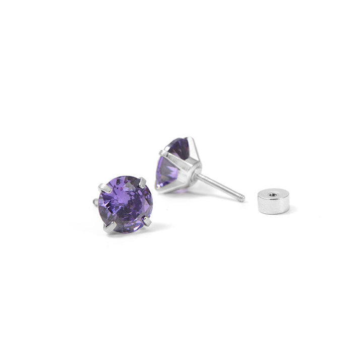 Priya Round Studs | White Gold
