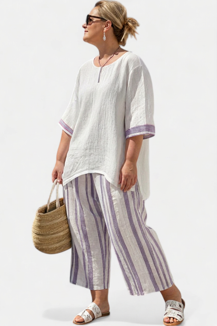 Anouk — T-Shirt Comfortable &amp; Pants Bamboo Striped