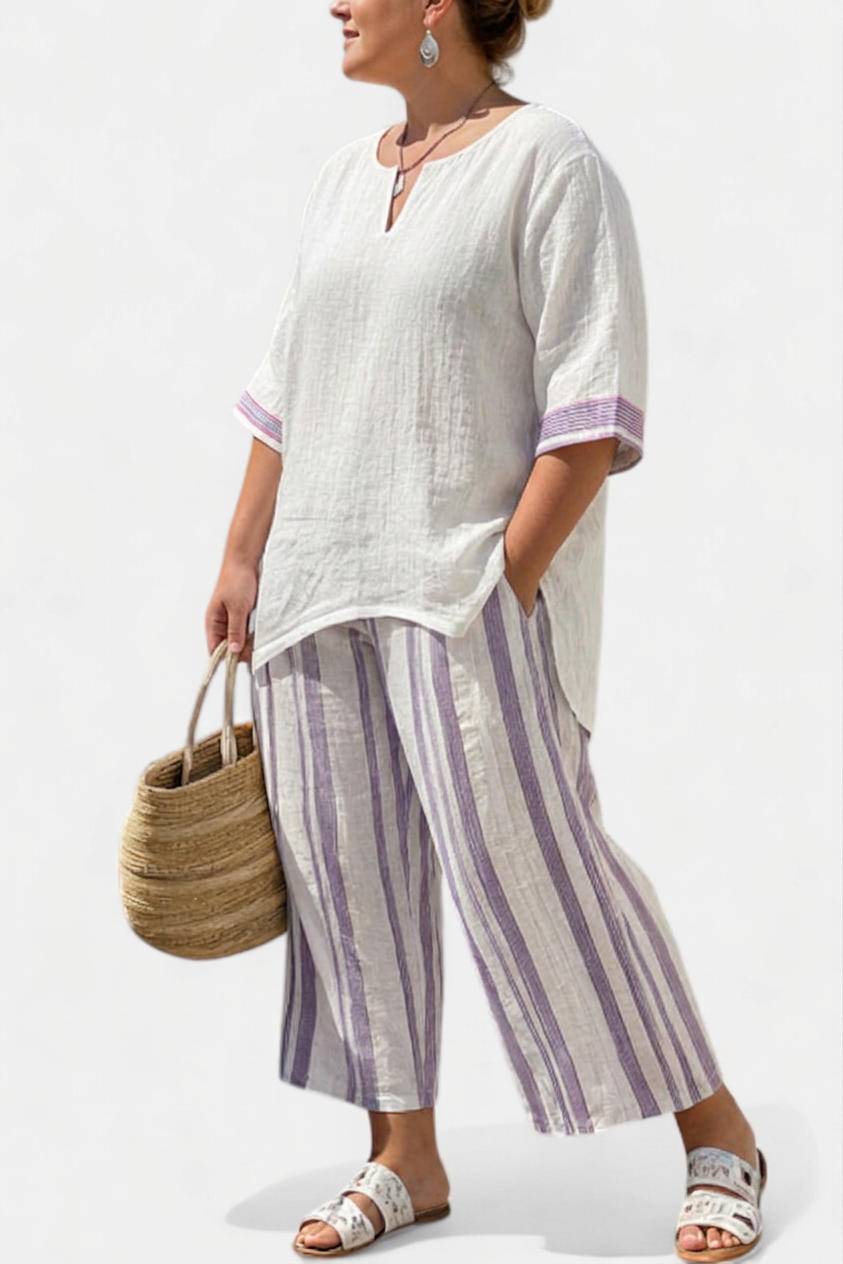 Anouk — T-Shirt Comfortable &amp; Pants Bamboo Striped